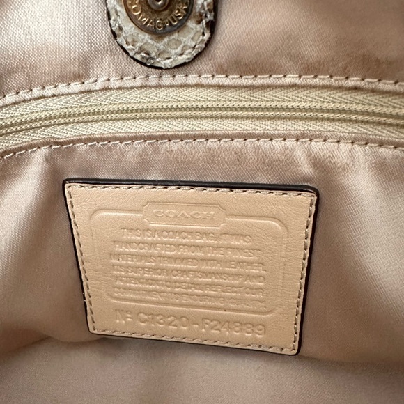 Coach tan and python bag - Picture 3 of 10